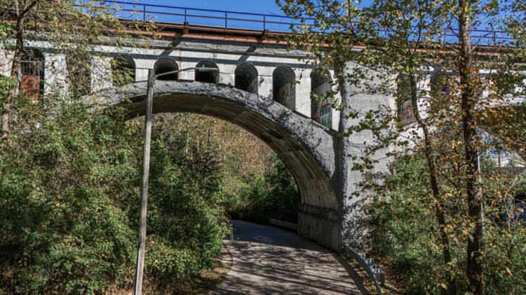 The Avon Haunted Bridge is beautiful in the fall