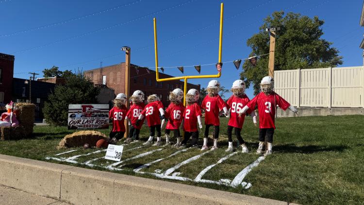 Football Team Scarecrow in Danville, IN