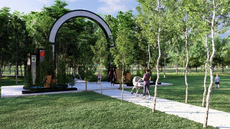 Rendering of what the Hendricks County Tree Trail entrance might look like.