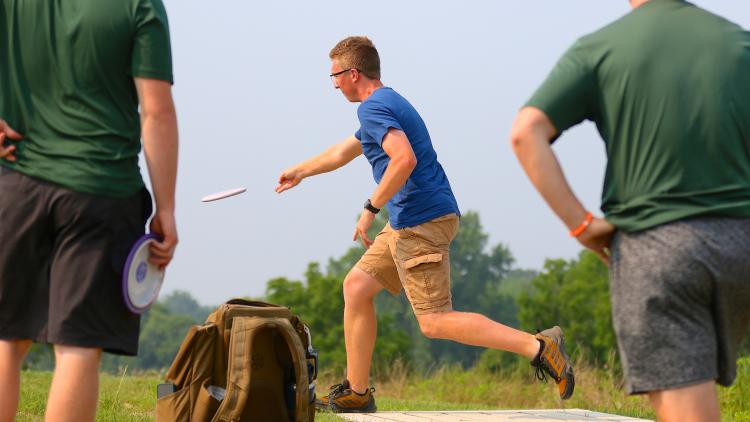 The disc golf course at W.S. Gibbs Memorial Park is very popular. (Photo by Brad Poreda)