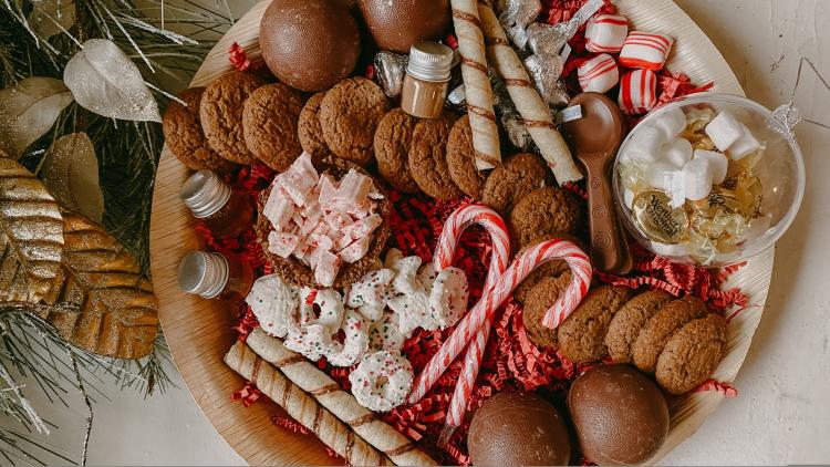 Brie and Bartlett Hot Cocoa Board