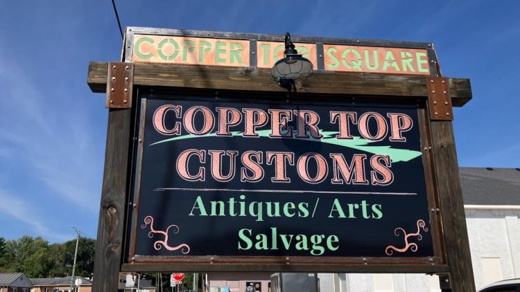 Copper Top Customs sign