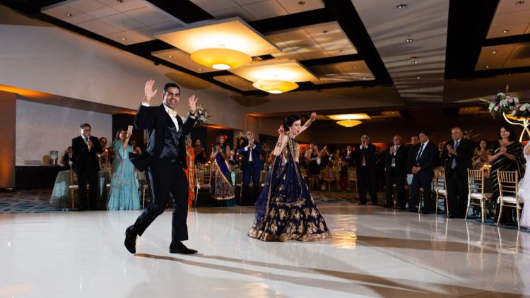 Newlyweds dance at the Embassy Suites Plainfield (via Nathaniel Edmunds Photography).