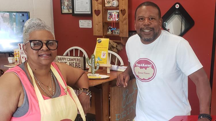 PopAKernel Gourmet Popcorn Owners Kim and Jerrod Cox