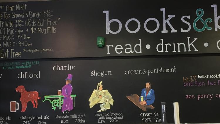Books & Brews standard and rotating offerings