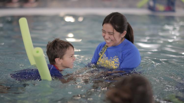 Swim Lesson Fun at Indoor Splash Island (Photo courtesy of Plainfield Parks & Recreation Facebook)
