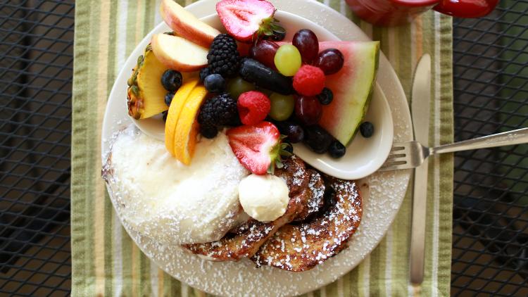Bread Basket cinnamon roll French toast