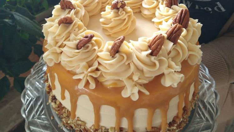 Caramel Apple Cake courtesy of Bread Basket Cafe & Bakery Facebook Page