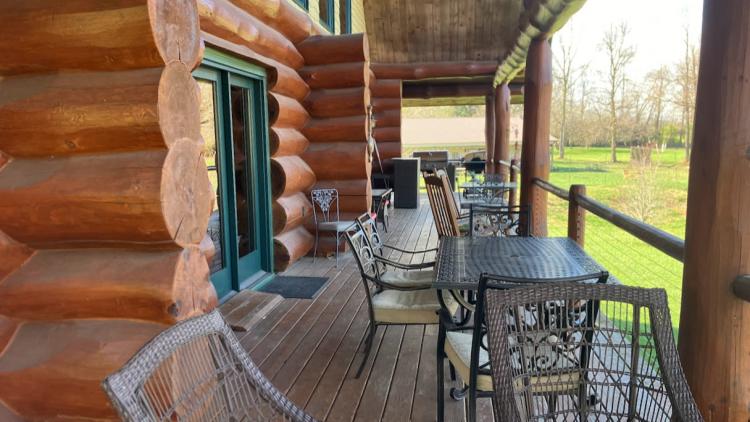 Porch of Cabin at Natural Valley Ranch in Brownsburg