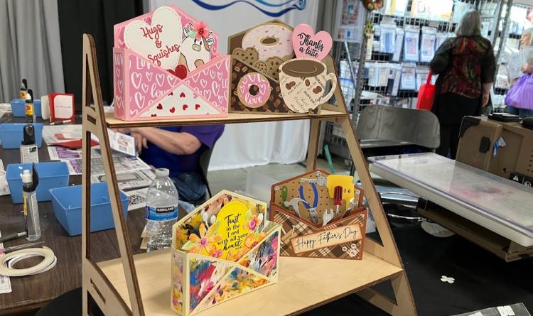 Samples at the Rubber Stamp & Scrapbook Show in Danville