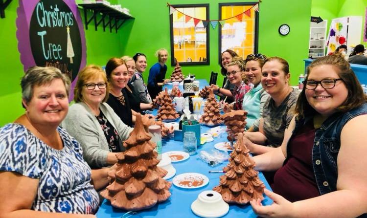 uPaint Pottery Studio holiday party