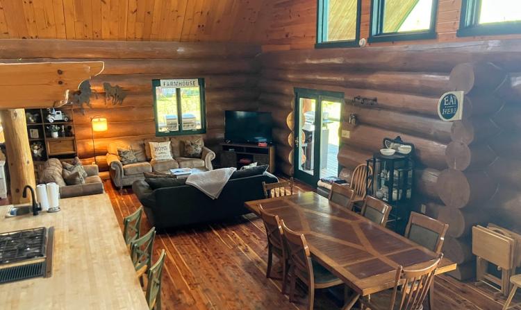 Living Room in Cabin at Natural Valley Ranch in Brownsburg