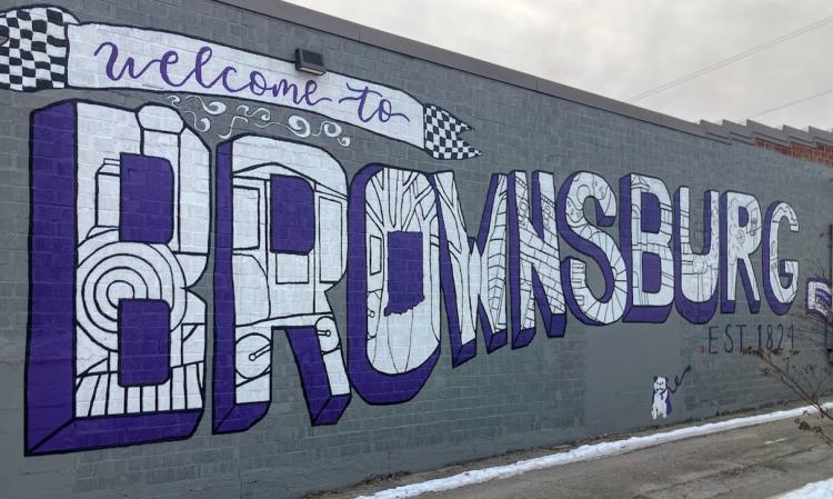 Mural outside The Browny in Brownsburg