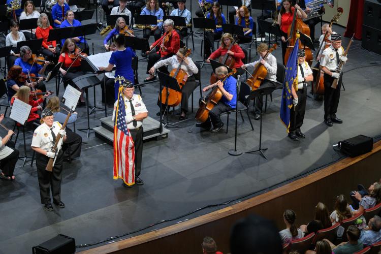 Members of the military present the colors during the Hendricks Symphony's Star Spangled Spectacular event (Photo provided by the Hendricks Symphony Facebook page)