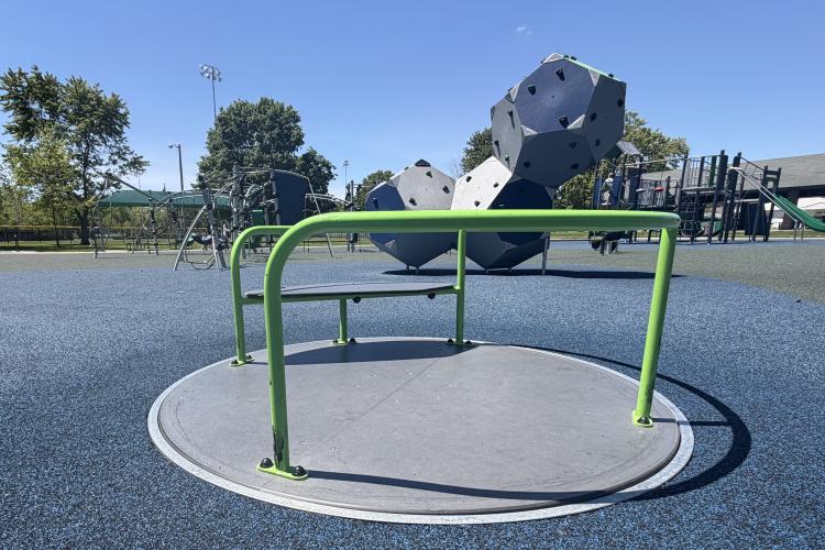 Wheelchair accessible merry go round at Franklin Park