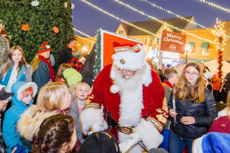 Santa at Christmas on the Square in Danville