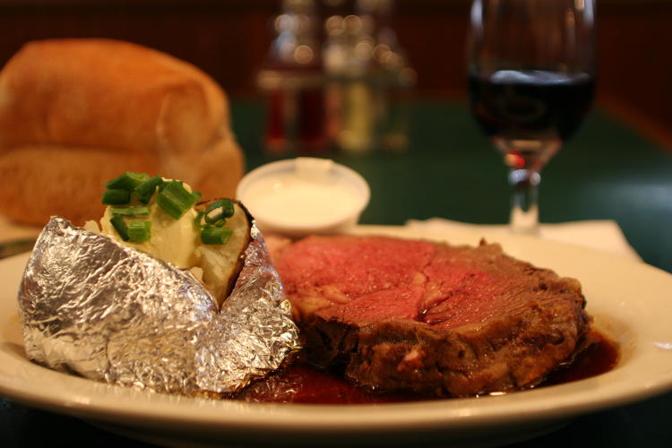 Prime rib at The Coachman