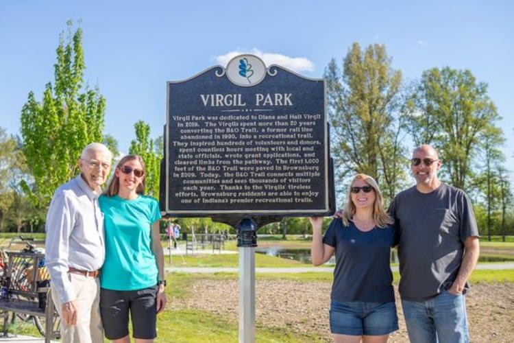 Virgil Family honor the memory of Diana Virgil, known as the "Mother of the B&O Trail"