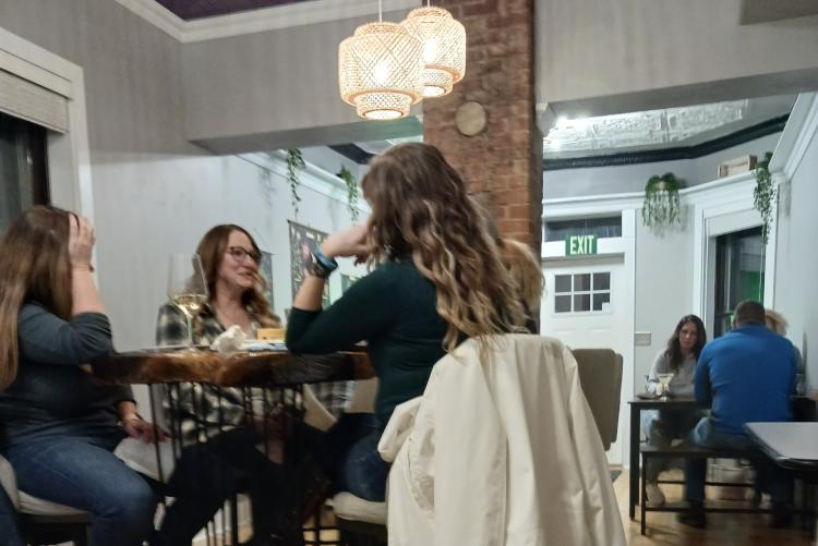 Crowd enjoying the ambiance at Mokey's