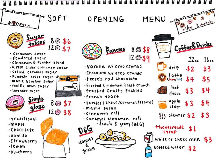 Menu at Hometown Mini Donuts