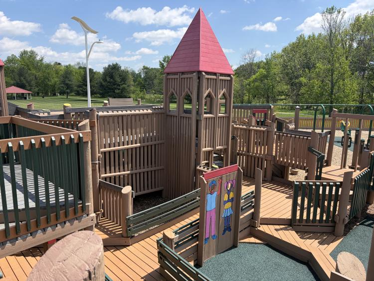 Williams Park wooden Blast Off play structure