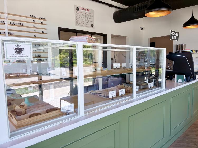 Baked goods displayed at BrewLab’s Mama Bird Bakery & Cafe