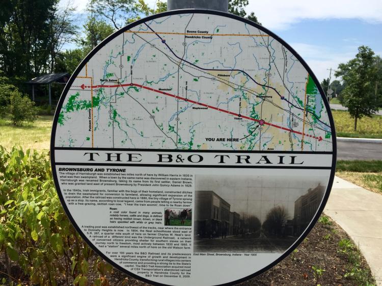 B&O Trail trailhead sign