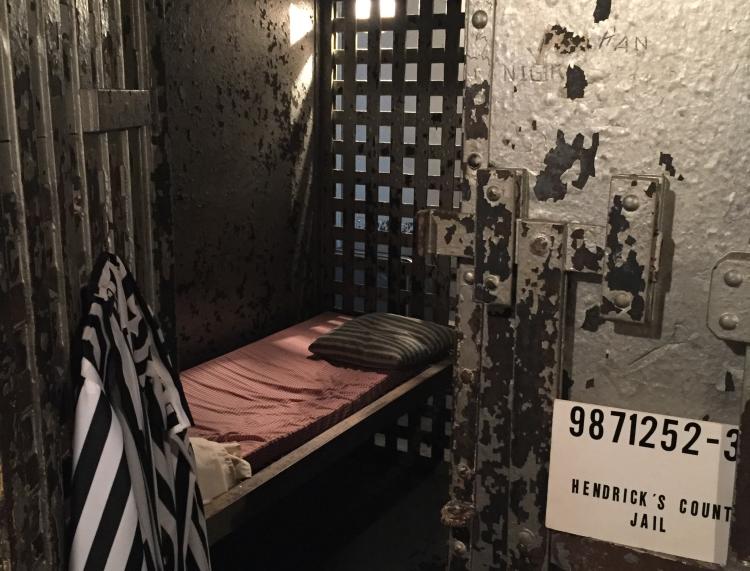 Old jail cell inside the Hendricks County Historical Museum