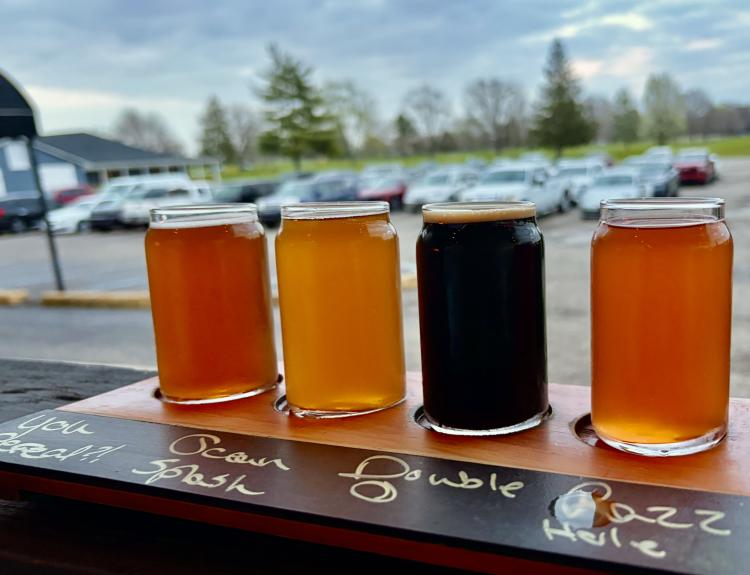 Craft beer flight at Brew Link Brewpub