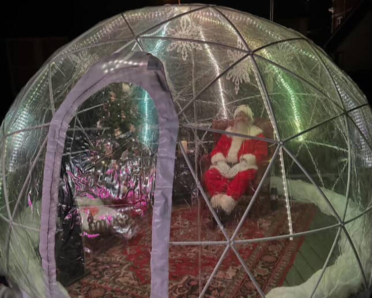 Santa in an Igloo at Creation Cafe - Coffee & Bakery