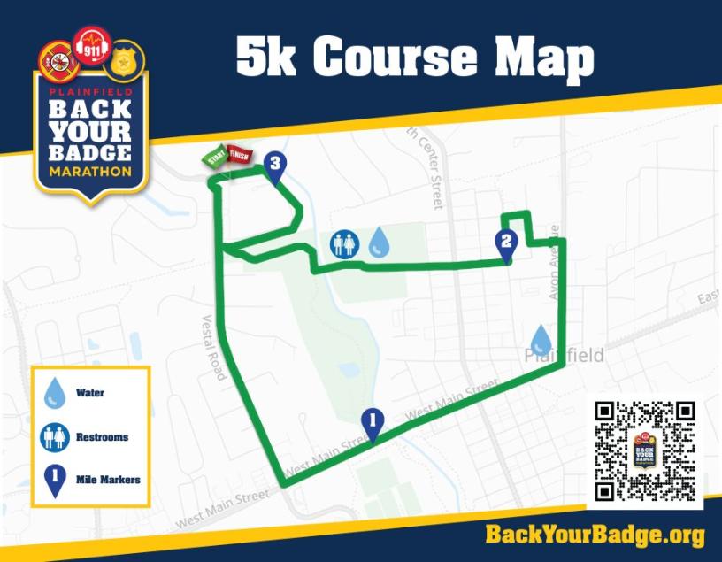 Back Your Badge 5K Map