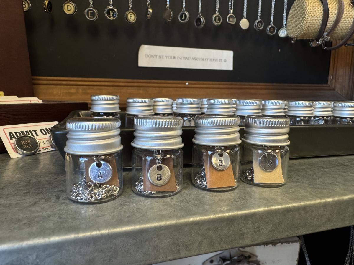 Initial Necklaces in Glass Jars