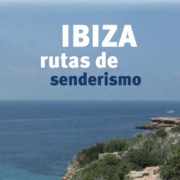 Capa de um folheto com os percursos pedestres de Ibiza.