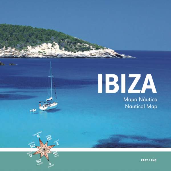Capa de um folheto com o mapa náutico de Ibiza.