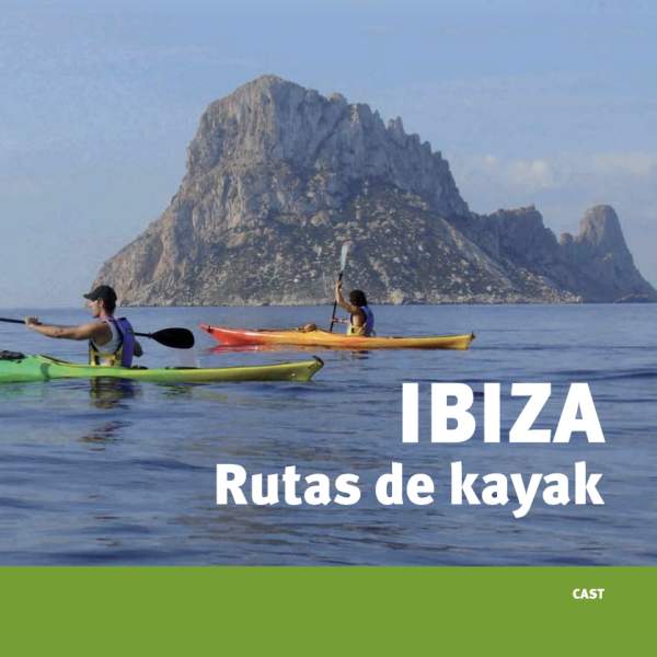 Capa de um folheto sobre os percursos de caiaque em Ibiza.