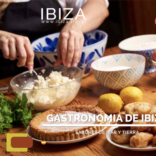 Capa de um folheto sobre a gastronomia de Ibiza.