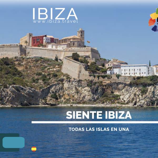 Capa de um folheto com informações gerais sobre Ibiza.