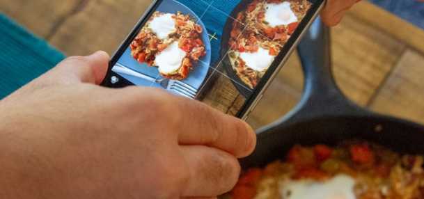Taking a photo of food