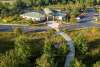 An aerial view of the Indigenous Cultural Trail at the Indiana Dunes Visitor Center.
