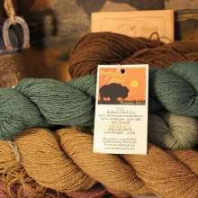Skeins of colorful yarn