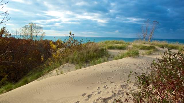 View of the water from atop Dunes
