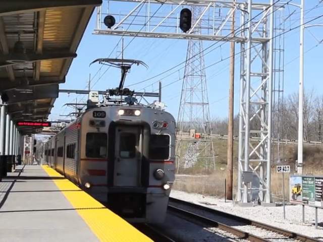 Train arriving at the station