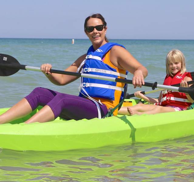 Family kayaking