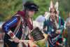 Indigenous dancers at the Indiana Dunes Visitor Center.