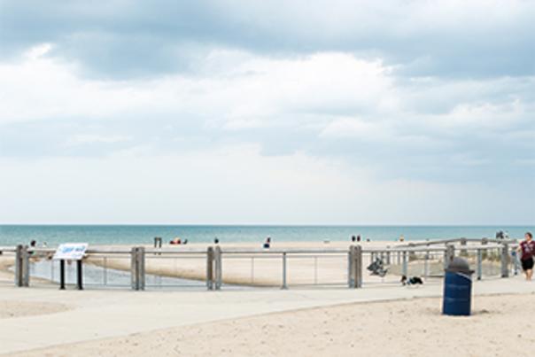 beach with pier