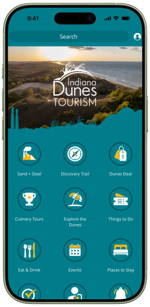 Indiana Dunes App mockup