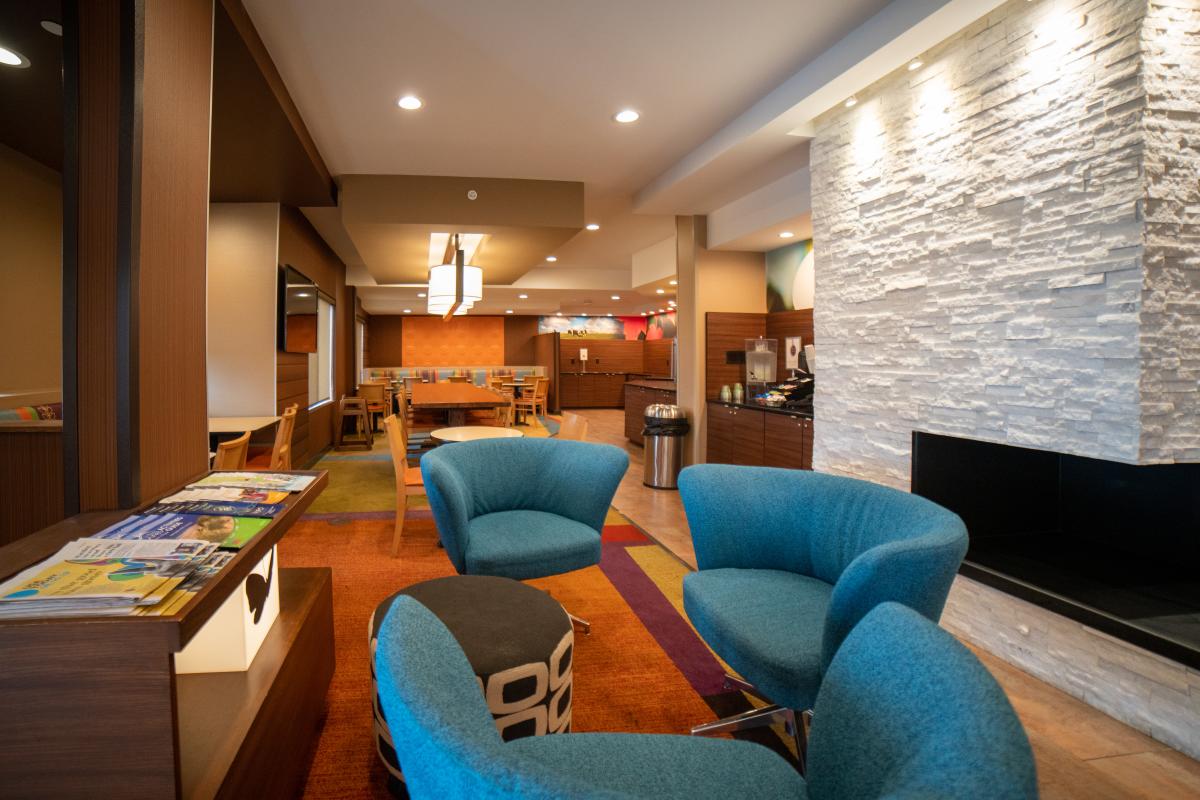 Lobby of Hotel Near the Indiana Dunes 