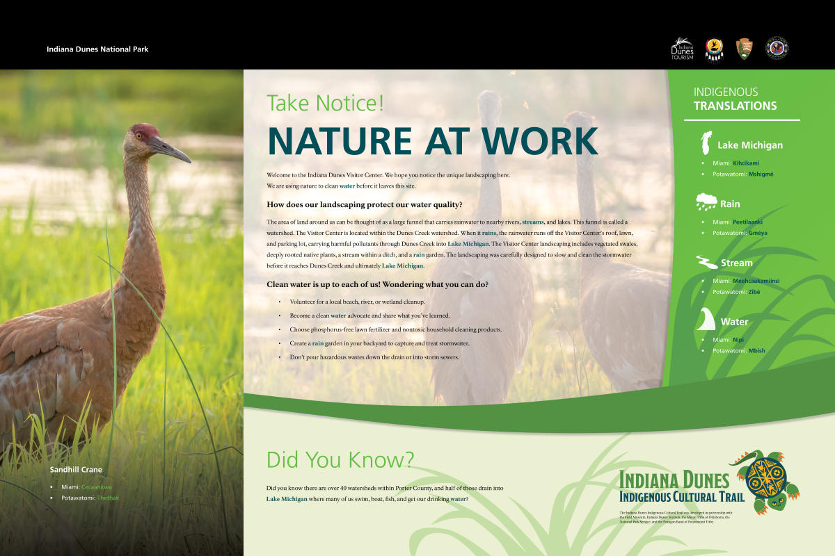 Indigenous Cultural Trail Sign Nature at Work