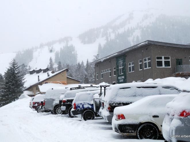 A snowy day at the mountain