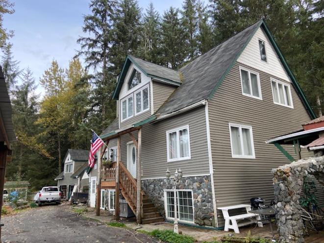 Angled side of house